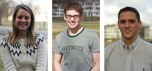 From left to right, Frances Vernon '10, John Nolan '10 and Boyd Lever '10.