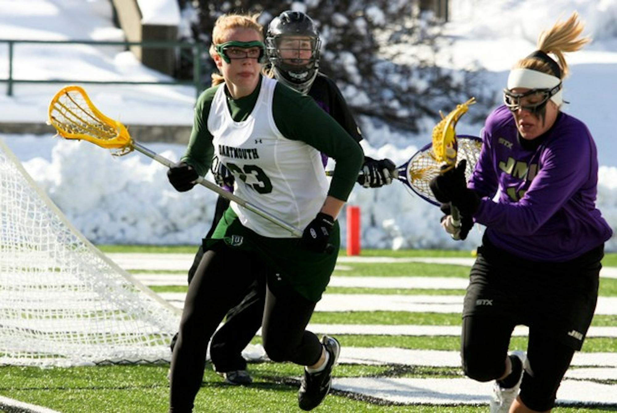 Behind six points from Kat Collins '11, Dartmouth used a 4-0 scoring run in the first half to pull away from Columbia in a 14-5 win Sunday.