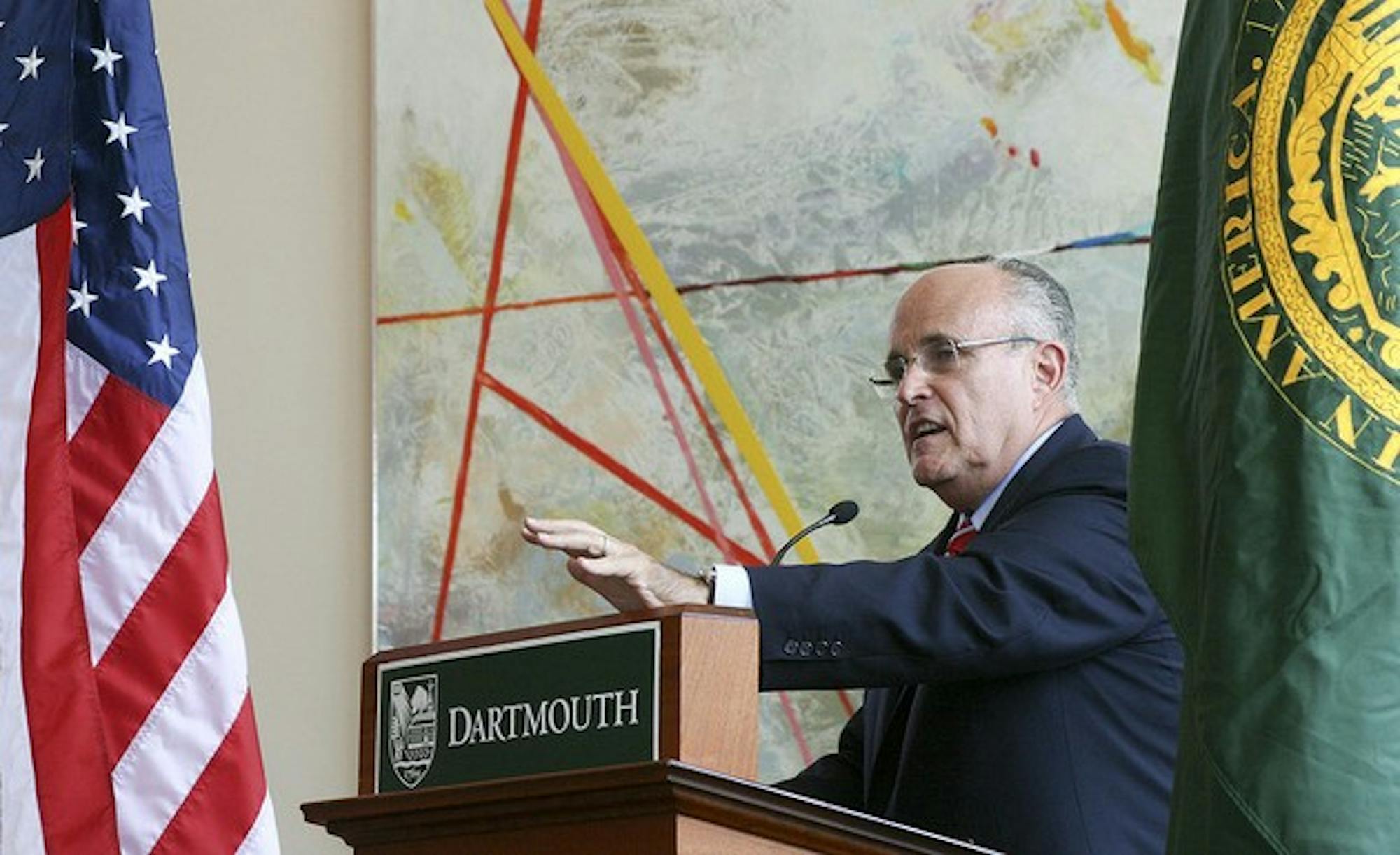 Former New York City Mayor Rudy Giuliani spoke on economic issues last Friday at the Top of the Hop.