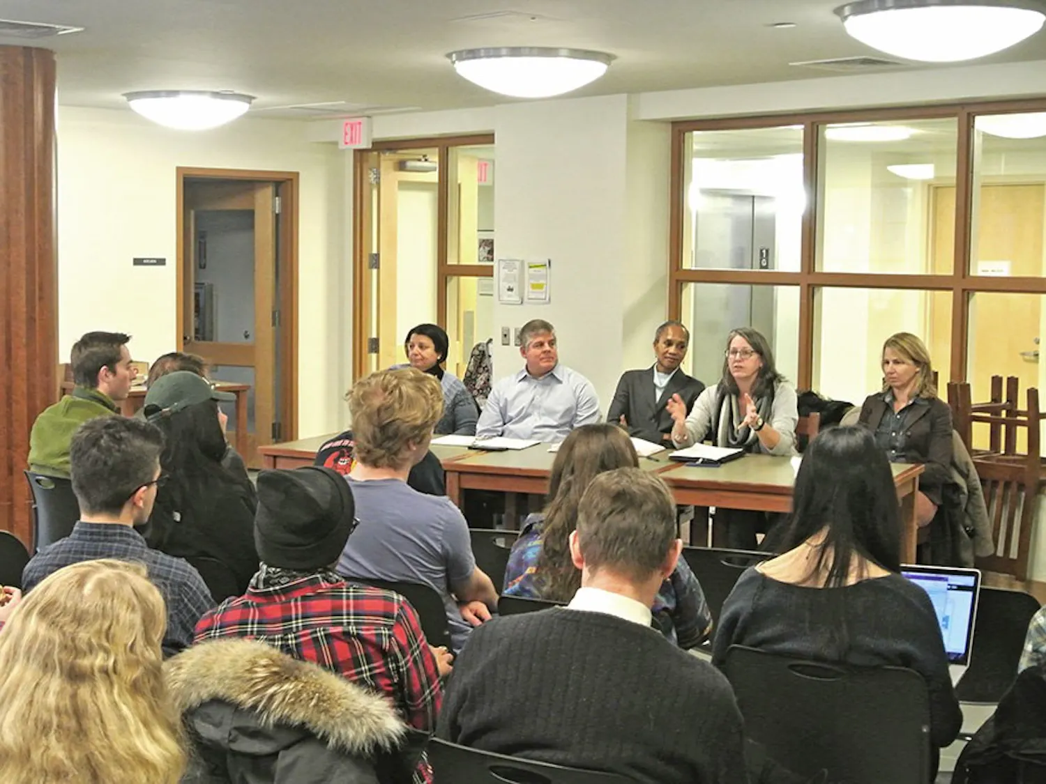 About 60 students gathered for the Palaeopitus town hall on diversity working groups.