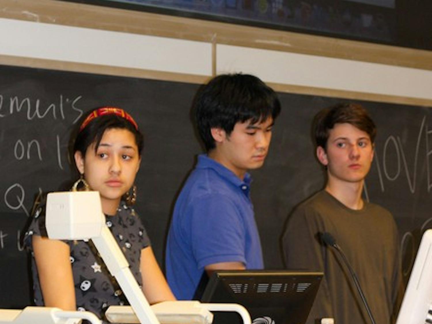 Students discuss the effect of Hanover alcohol guidelines on the College's Good Samaritan policy at the Student Assembly meeting on Tuesday.