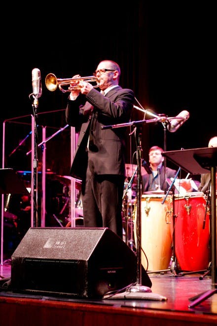Trumpeter Jim Seely was just one of the special guests who performed alongside the Barbary Coast Jazz Ensemble Saturday night.