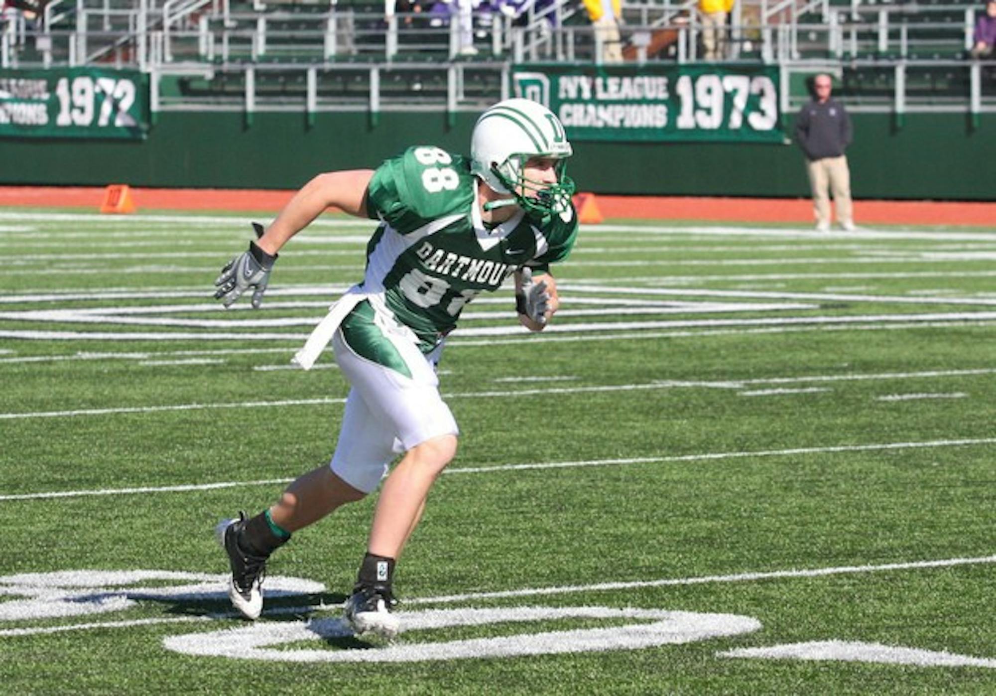 Philip Galligan '09 hauled in three catches for 44 yards against the Big Red, but Dartmouth's offense remained grounded in a 38-14 loss on Saturday.