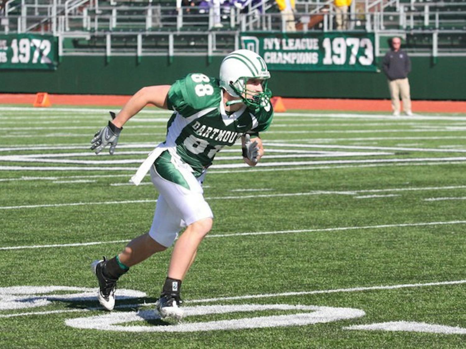 Philip Galligan '09 hauled in three catches for 44 yards against the Big Red, but Dartmouth's offense remained grounded in a 38-14 loss on Saturday.