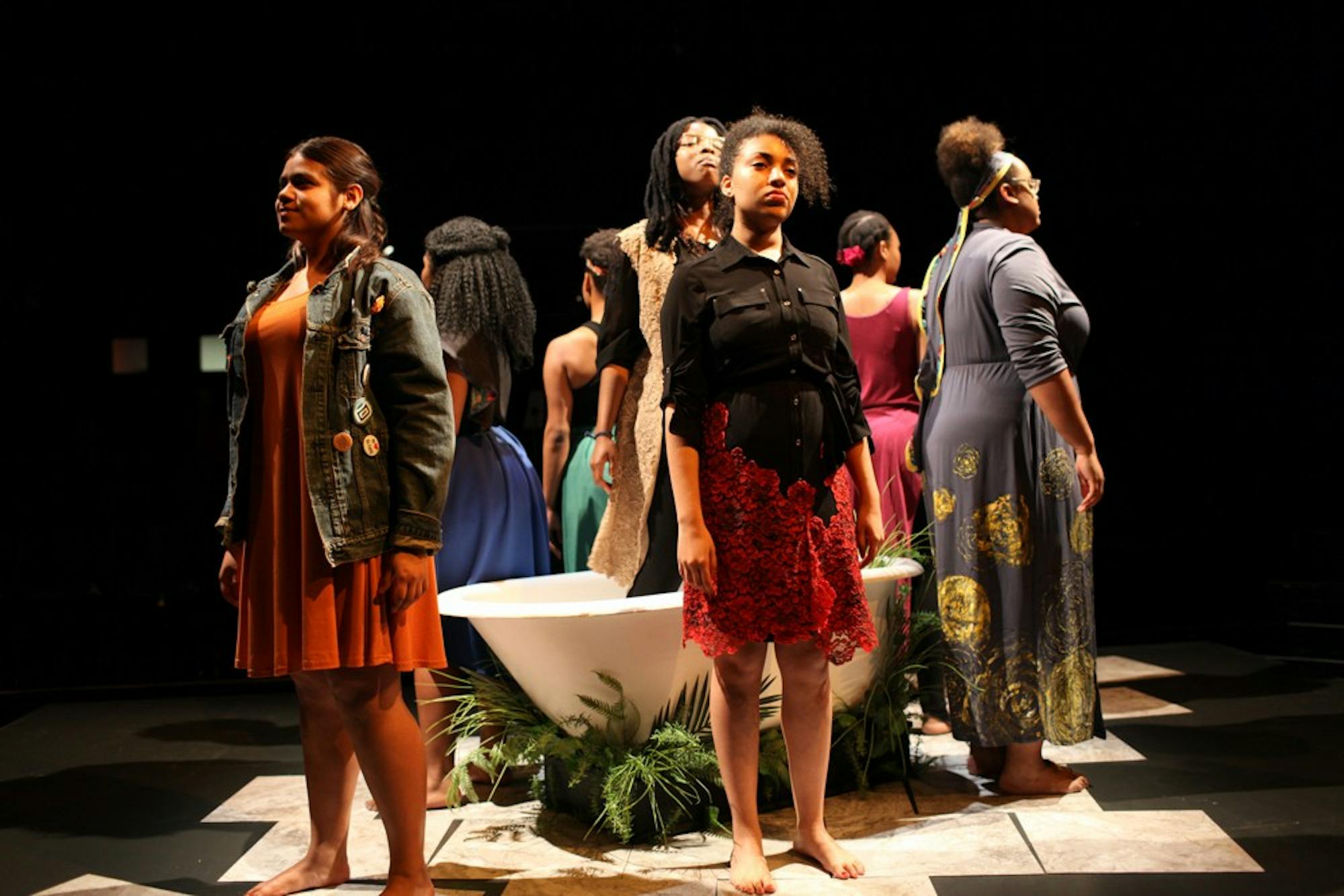 Dress rehearsal of For Colored Girls Who Have Considered Suicide / When the Rainbow Is Enuf in Hanover, New Hampshire on Thursday, May 12, 2016. Copyright 2016 Rob Strong