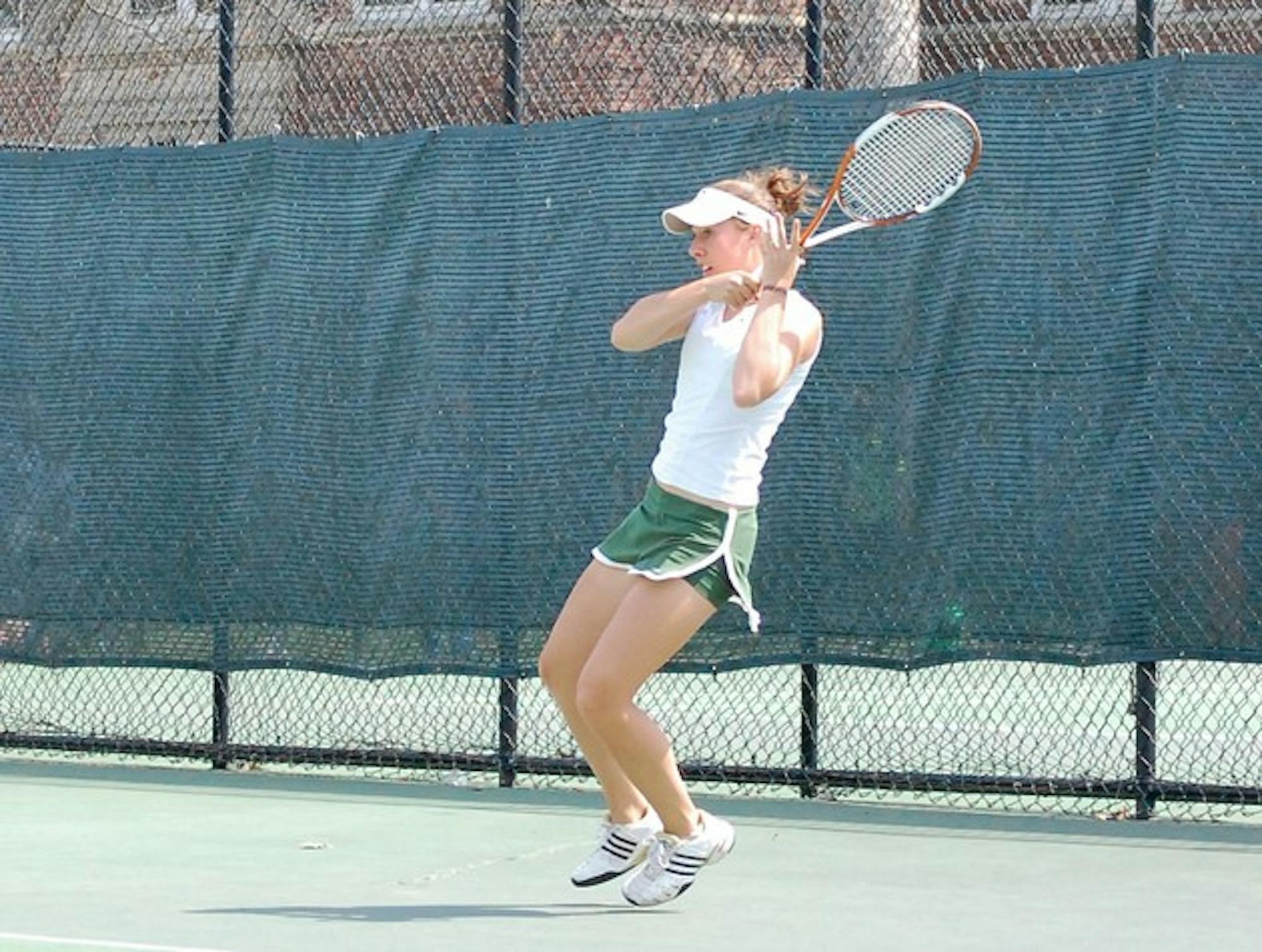 17th-seeded Molly Scott '11 beat her first two opponents in straight sets before falling 6-1, 6-0 in the fourth round at the ITA regionals this weekend.