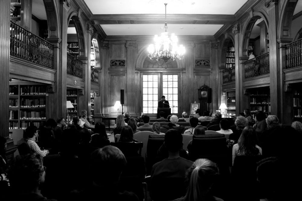 Pulitzer Prize-winning poet Gregory Parlo read in Sanborn Library&nbsp;as part of the English department's Poetry and Prose Series.&nbsp;