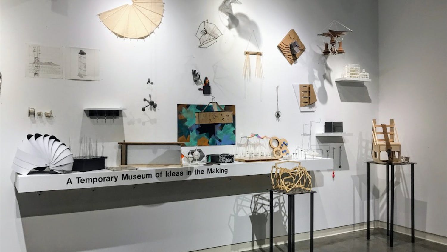 “A Temporary Museum of Ideas in the Making” features innovative student work from architecture courses in the studio art department.