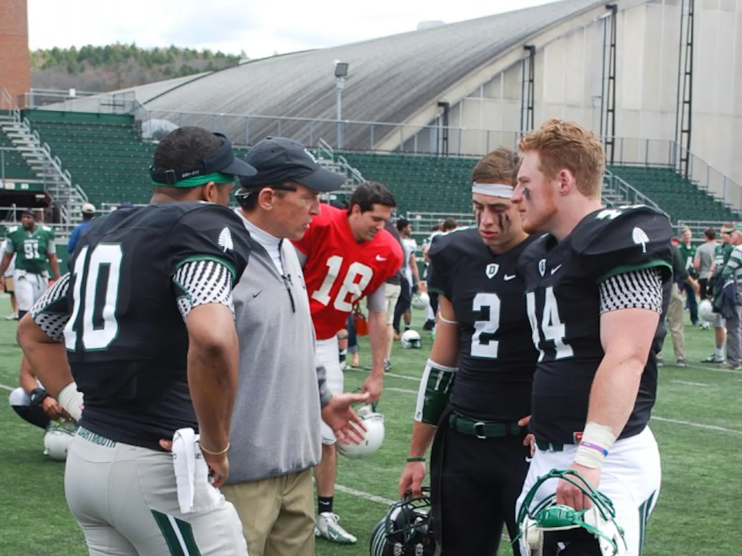 The football squad unveiled new uniforms at the spring scrimmage this weekend.