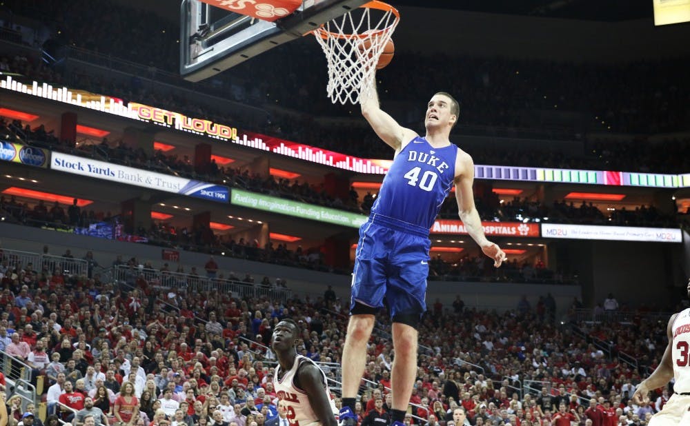 Marshall Plumlee gave Duke a 50-38 lead with 12:36 left, but Louisville controlled the rest of the game to win by seven.