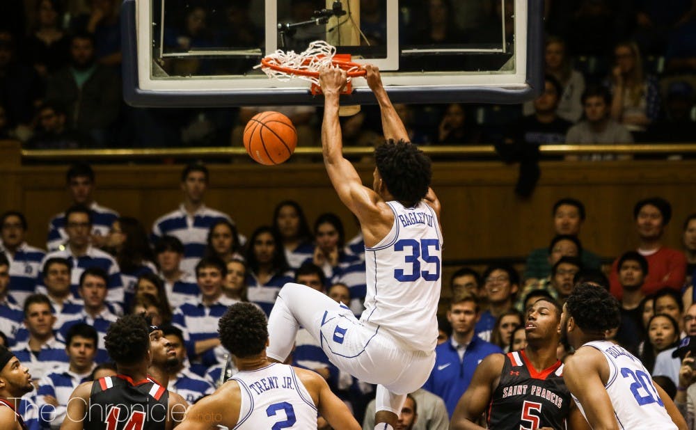 Marvin Bagley III posted his ninth double-double with 19 points and 10 rebounds, scoring 17 of those points in the first half.