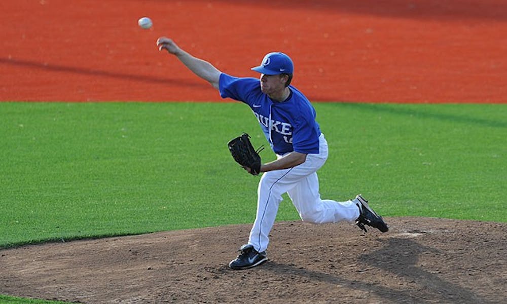 Freshman Robert Huber pitched six shutout innings in only his second career start as Duke held off Wofford 7-5 Tuesday night at Jack Coombs Field.