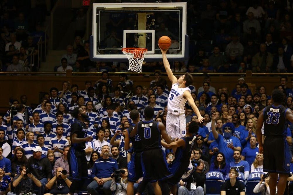 Sophomore Grayson Allen scored 10 points and ripped down six rebounds in the first half Saturday as Duke built a 10-point edge against Buffalo.