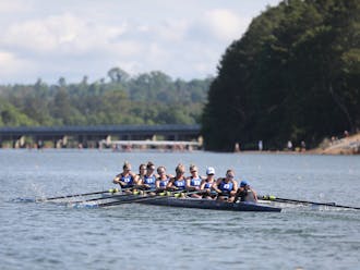 Duke rowing earned second place overall at the Lake Wheeler Invitational. 