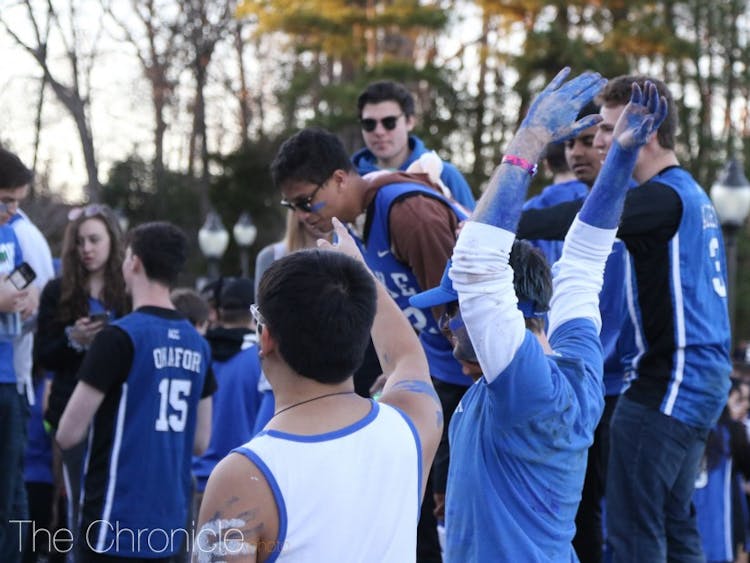 Roughly 2,000 students gathered in Cameron Indoor Stadium Wednesday evening to take the Blue Tenting Entry Test.&nbsp;