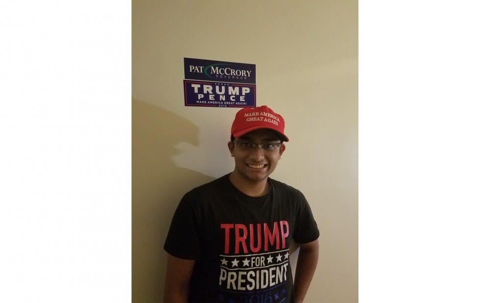 <p>First-year&nbsp;Nikhil Sridhar said he supports Donald Trump because of his views on the economy, trade and immigration.&nbsp;</p>