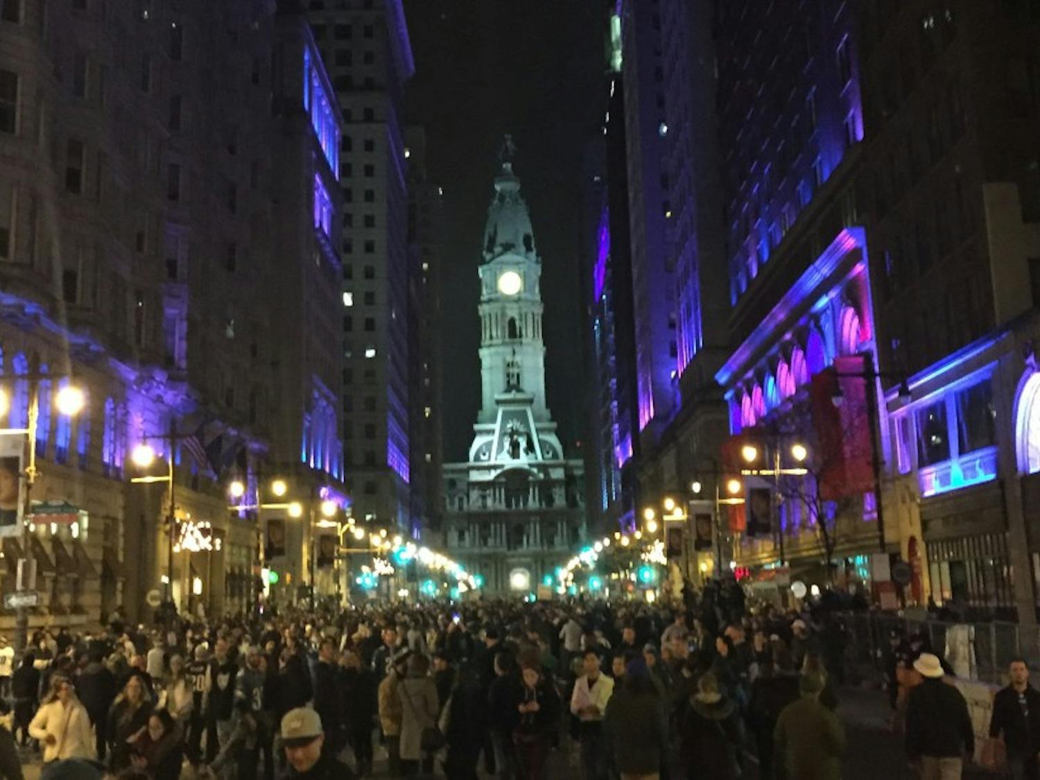 The streets of Philadelphia were packed with Eagles fans Sunday night.