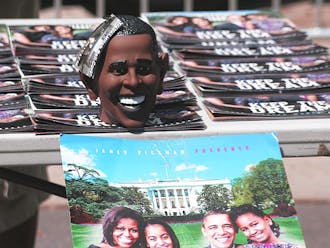 Vendors peddle a wide array of merchandise supporting President Barack Obama outside of the Democratic National Convention in Charlotte this week.