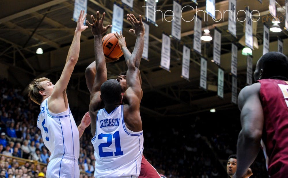 Duke swallowed the Seminoles up in the paint after Florida State dominated the Blue Devils&nbsp;with 56 points down&nbsp;low in the teams' first matchup this year.