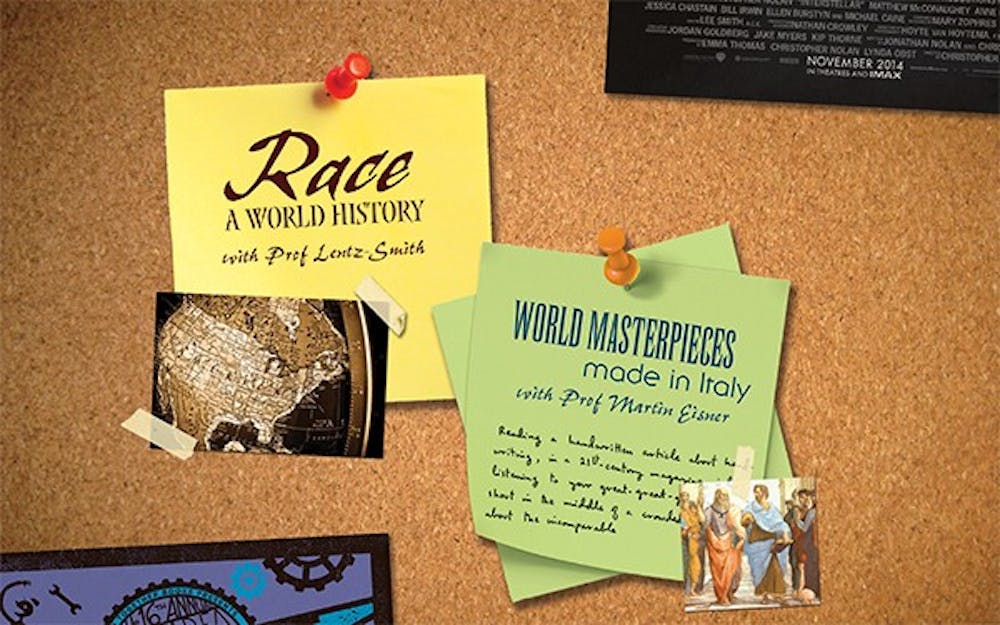 Two new "signature courses" offered this semester are Race: A World History and World Masterpieces Made in Italy, from the history and romance studies departments, respectively.