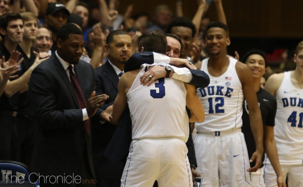 Grayson Allen exited the game with 19.2 seconds left for his final curtain call at Cameron.