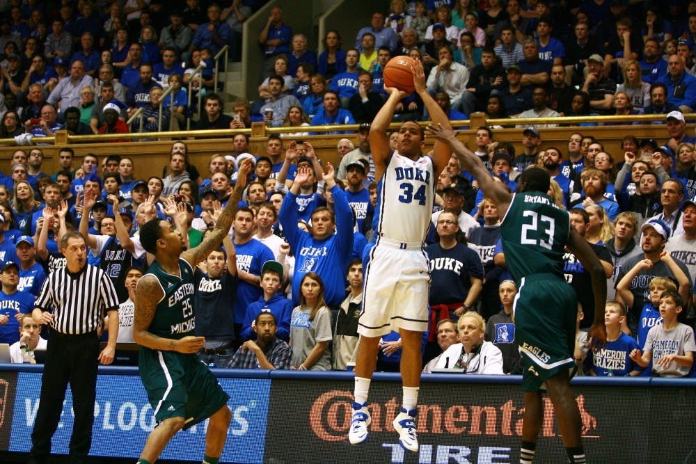 Andre Dawkins scored 20 points on 6-of-10 shooting from 3-point range as the Blue Devils took down Eastern Michigan.