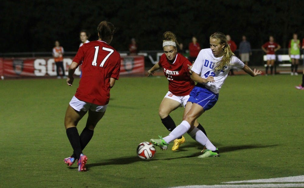 Sophomore Rebecca Quinn led the Blue Devils with two shots on target in Sunday’s shutout loss to No. 2 Virginia Tech.