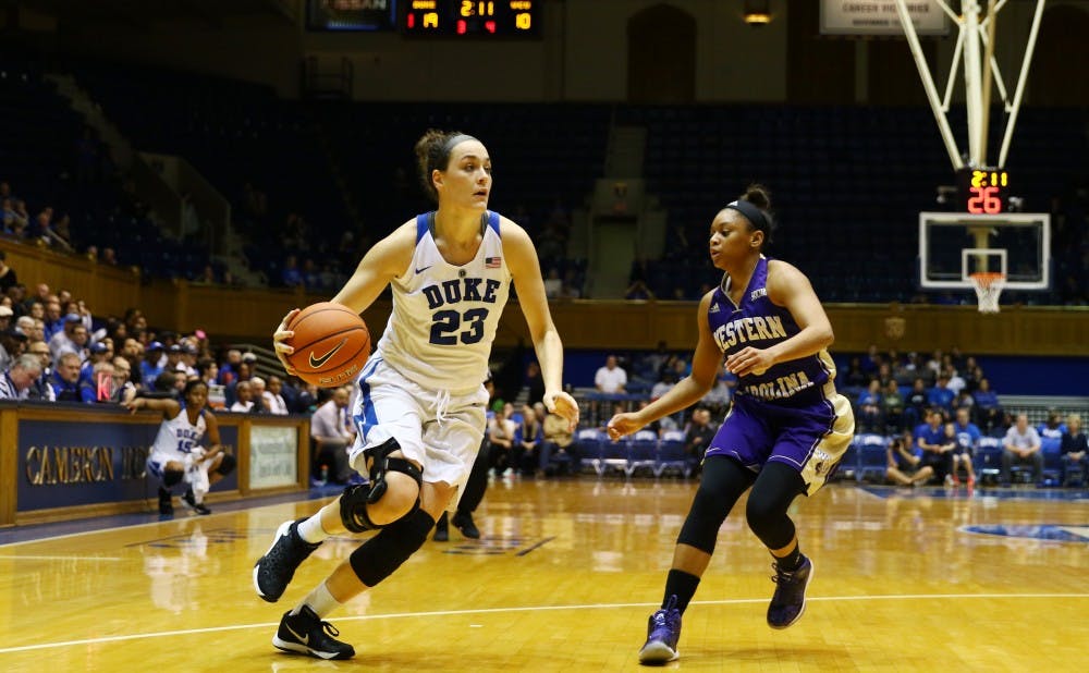 Redshirt sophomore&nbsp;Rebecca Greenwell hit a 3-pointer to help break the game open and finished with 13 points.