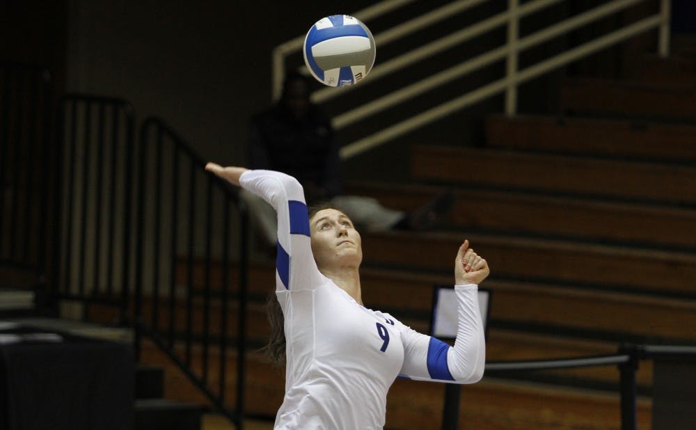 Junior Emily Sklar became the 23rd player in Duke history to record her 1,000th kill last weekend, and will look to continue her strong campaign in a pair of ACC contests this weekend.