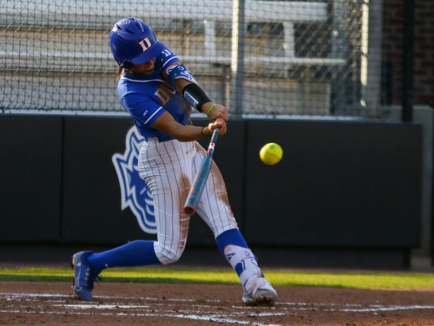 Sophomore infielder Ana Gold makes contact during a Feb. 22 win against Charleston Southern.