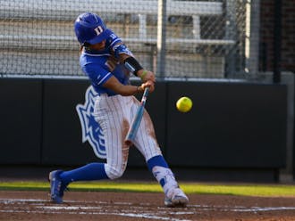 Sophomore infielder Ana Gold makes contact during a Feb. 22 win against Charleston Southern.