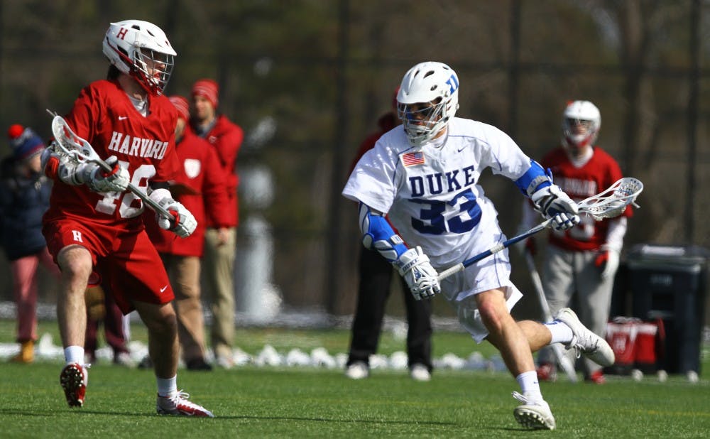 Freshman Justin Guterding registered nine points—six goals and three assists—in Saturday's win against Harvard.