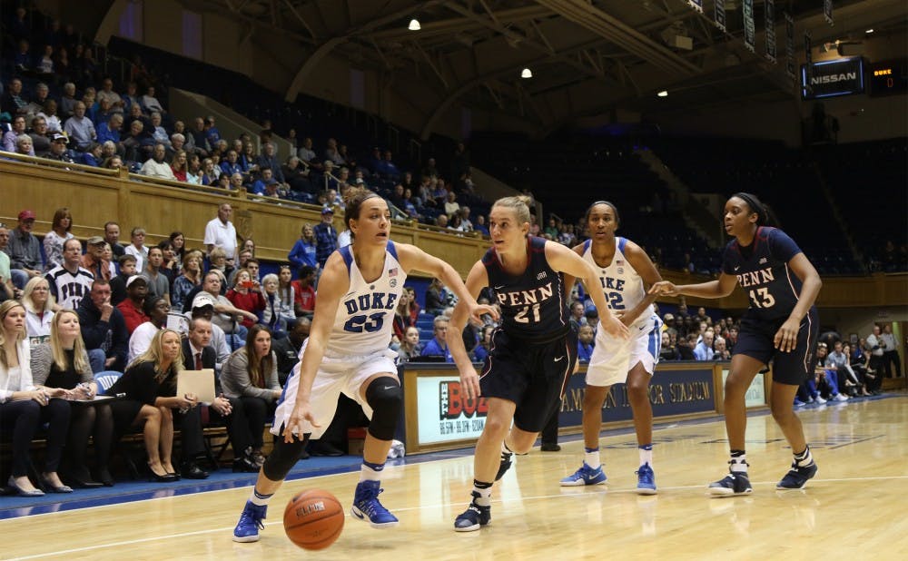 All-ACC guard Rebecca Greenwell and the Blue Devils struggled shooting but used a strong defensive effort to maintain a double-digit lead for much of the game.&nbsp;