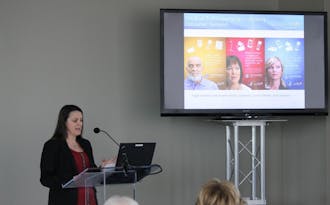 Health and Human Services representative Lana Moriarty spoke about the growing issue of consumer access to electronic health records at the Medical Center Thursday. | Special to The Chronicle