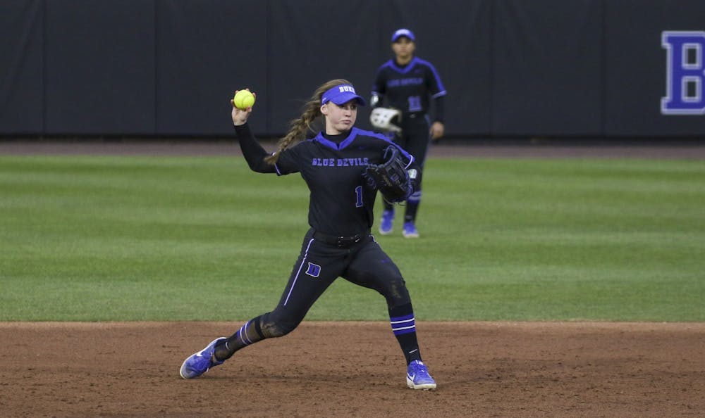 Junior Caroline Jacobsen led the Blue Devils at the plate this past weekend.