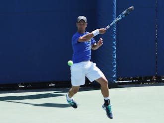 T.J. Pura closed out the match for the Blue Devils, sending Duke to the Round of 16 in Waco, Texas, May 14.