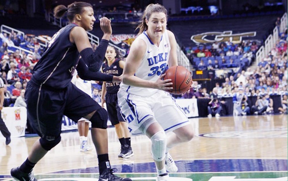 Haley Peters and Duke women's basketball play seventh-seeded Oklahoma State Tuesday night at Cameron Indoor Stadium.