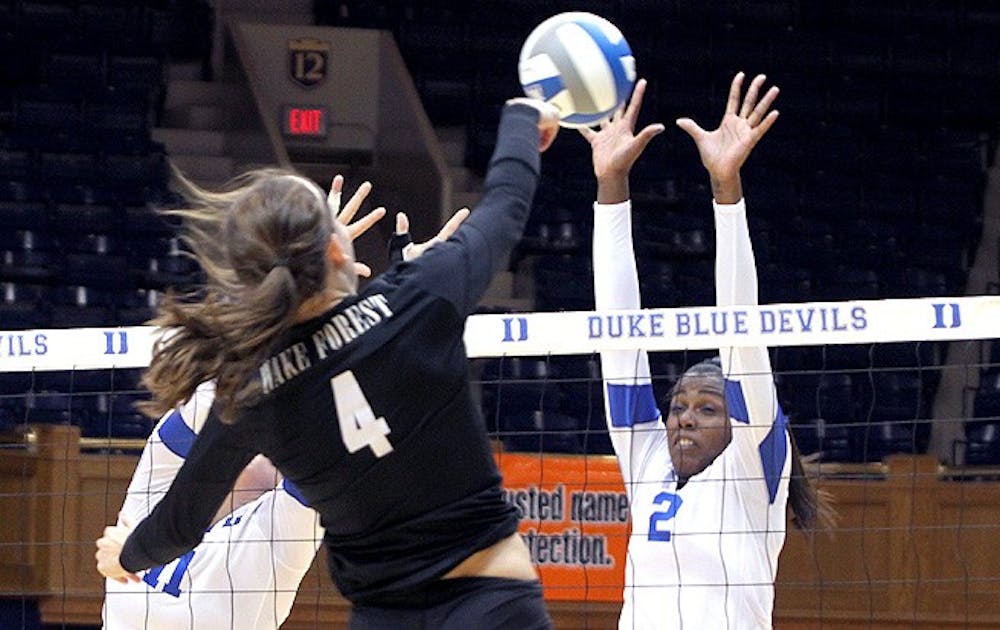 Jeme Obeime continued her strong play against Virginia, notching 10 kills.