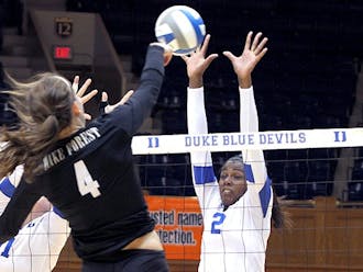 Jeme Obeime continued her strong play against Virginia, notching 10 kills.