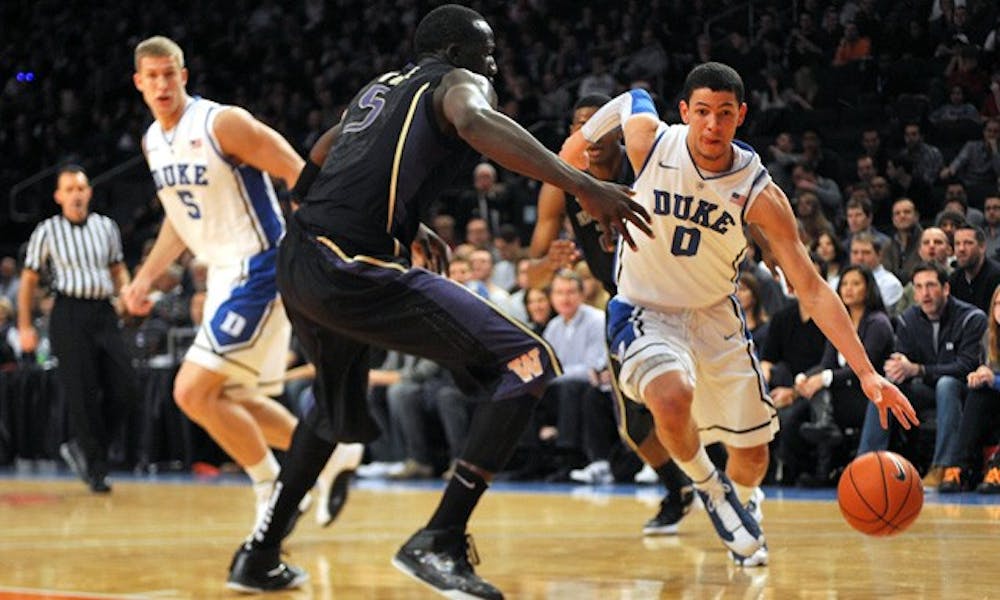 Freshman Austin Rivers had 18 points on 6-of-13 shooting before fouling out with 2
