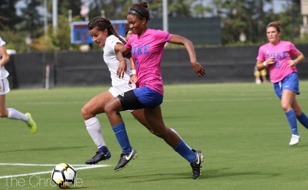 <p>Imani Dorsey is battling a lingering muscle injury, but still scored her ninth goal of the season.</p>