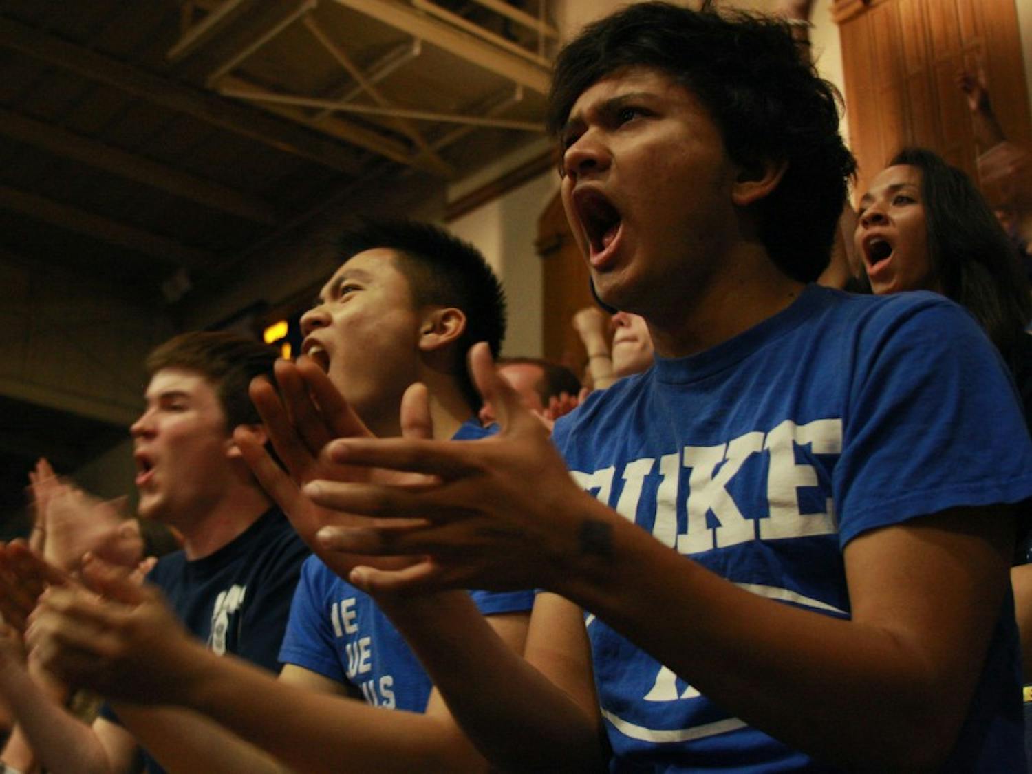 Students watched the 2010 National Championship game in Cameron Indoor Stadium, which will also be opened to student spectators on Monday night for the 2015 title game.