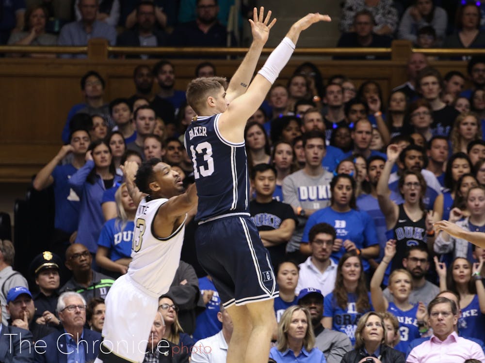 <p>Baker scored 11 points in his last outing against Wake Forest.</p>