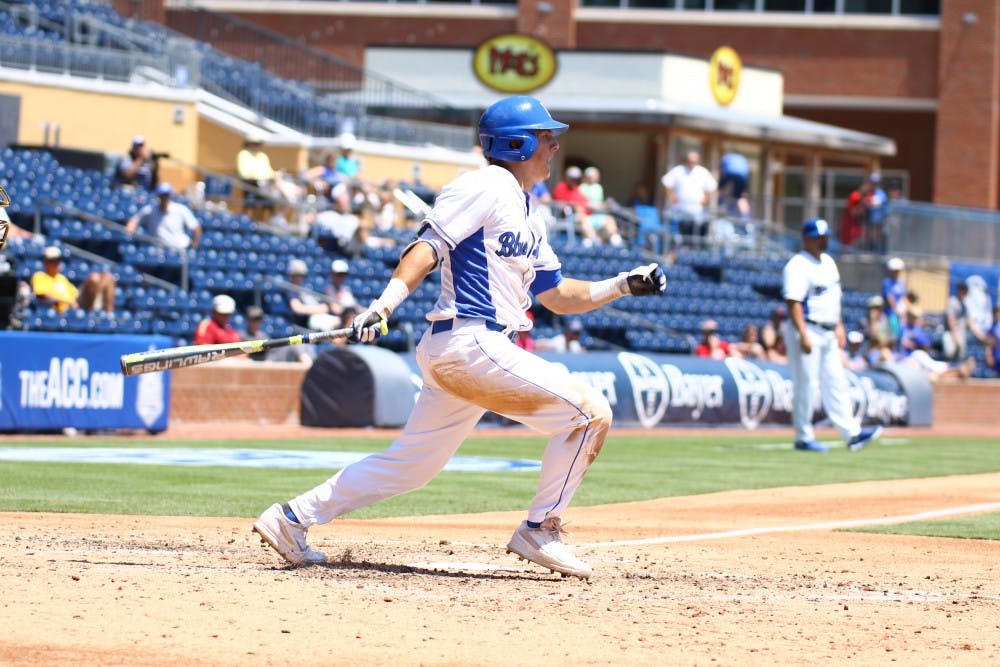 <p>Sophomore Peter Zyla paced Duke with three hits Tuesday but the Blue Devils left 12 runners on base en route to just their second loss in 11 games.&nbsp;</p>