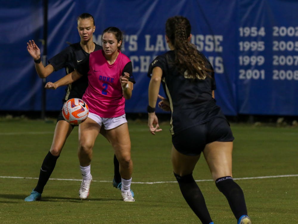 Kat Rader scored Duke's second goal at Notre Dame, but the Fighting Irish struck back just moments later.