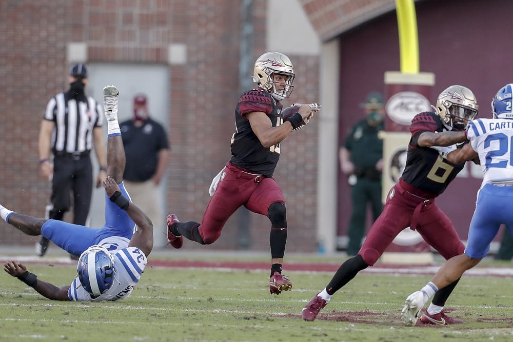 Quarterback Jordan Travis and the Seminole offense ran all over the Blue Devils Saturday afternoon.