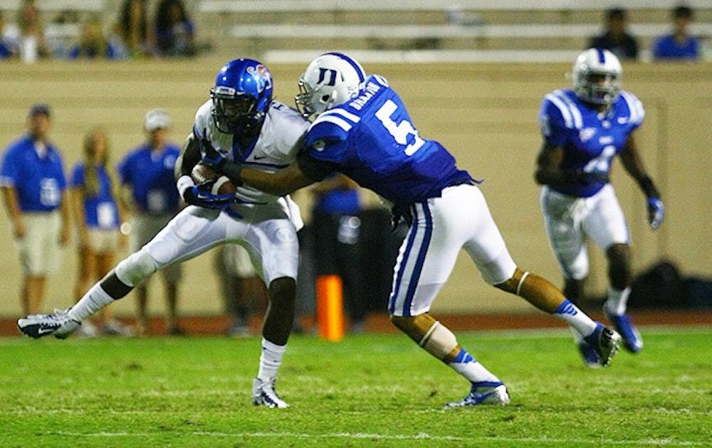 Brandon Braxton was one of three Duke defensive backs to record a tackle for a loss Saturday.