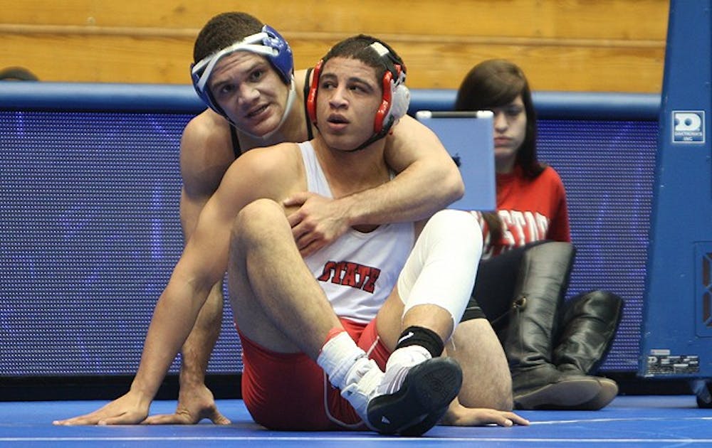 Duke’s Diego Bencomo placed second in the 184-pound weight class at the Hokie Open.