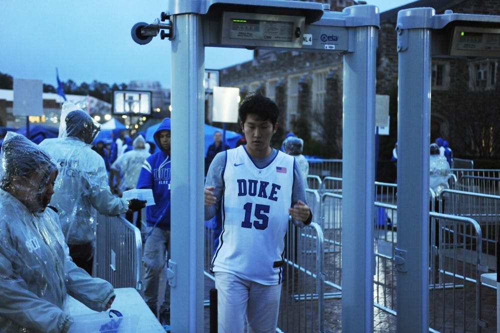 <p>Duke started using metal detectors at men's basketball games toward the end of the 2015-16 season and will add them at football games.</p>