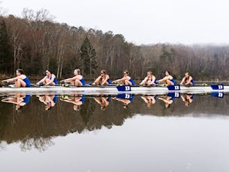 The Varsity Eight rowed its way past No. 7 Michigan for a tournament-best time of 6:48.60.